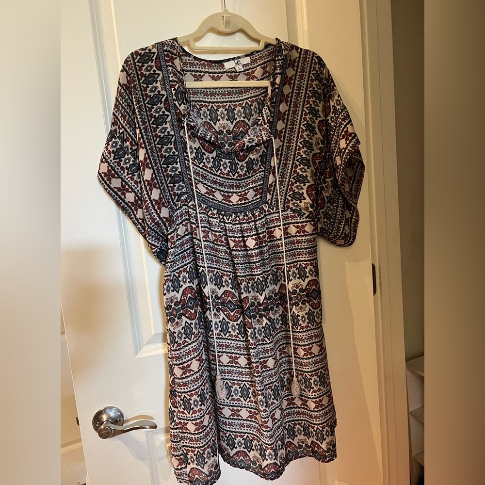 Ya Los Angeles Tan dress with pattern